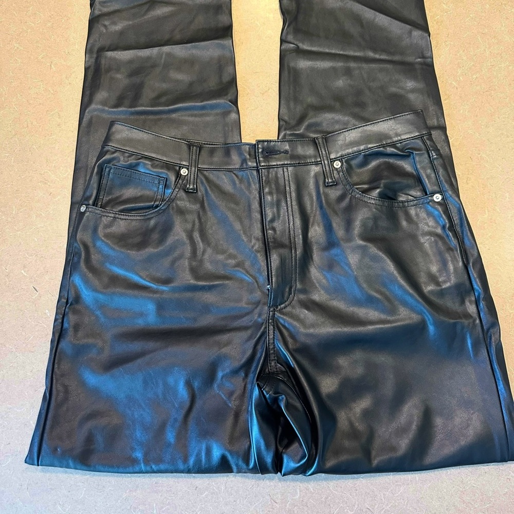 Women Black Leather Jeans